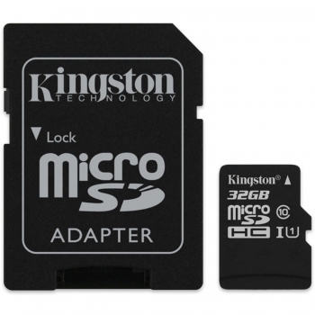 Card Memorie Kingston Micro SDHC 32GB Clasa 10, UHS-I + Adaptor SD SDCS/32GB