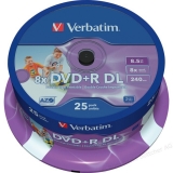 DVD+R VERBATIM 8X 8,5GB SP25/PK DL PRINT 43667