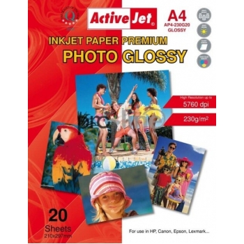 Photo paper ActiveJet | A4 | Glossy | 20 pcs | 230g | AP4-230G20