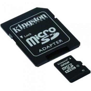 Card Memorie MicroSDHC Kingston 32GB Clasa 4 + adaptor SD SDC4/32GBSP