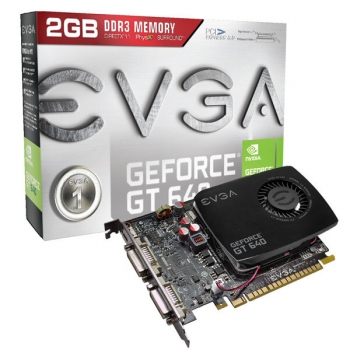 Placa Video EVGA nVidia GeForce GT 640 2GB GDDR3 128bit PCI-E x16 3.0 miniHDMI 2xDVI 02G-P4-2641-KR