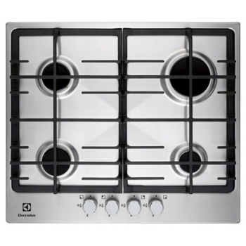 Plita gaz incorporabila Electrolux EGG 6342 NOX 4 arzatoare cu aprindere eletrica integrata in buton si dispozitiv siguranta inox EGG6342NOX_N