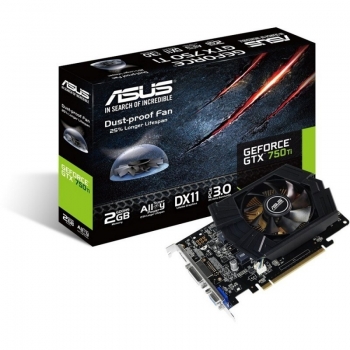 Placa Video Asus nVidia GeForce GTX 750 Ti 2GB GDDR5 128bit PCI-E 3.0 HDMI DVI VGA GTX750TI-PH-2GD5