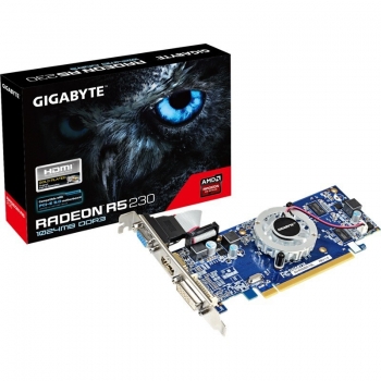 Placa Video Gigabyte AMD Radeon R5 230 1GB GDDR3 64 bit PCI-E x16 2.0 VGA DVI HDMI GV-R523D3-1GL