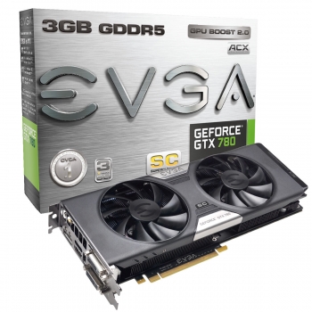 Placa Video EVGA nVidia GeForce GTX 780 SuperClocked ACX Cooler 3GB GDDR5 384bit PCI-E x16 3.0 2xDVI HDMI DisplayPort 03G-P4-2784-KR