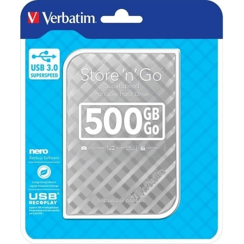 STORE N GO 2.5IN (6.35CM) 500GB GEN2 USB 3.0 SILVER IN
