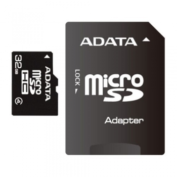 Card Memorie MicroSDHC ADATA 32GB Clasa 4 + Adaptor SD AUSDH32GCL4-RA1