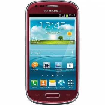 Telefon Mobil Samsung Galaxy S3 Mini i8190 Garnet Red i8190 4" 480 x 800 Super AMOLED Cortex A9 Dual Core 1.0GHz memorie interna 8GB Android v4.1 SAMI8190R