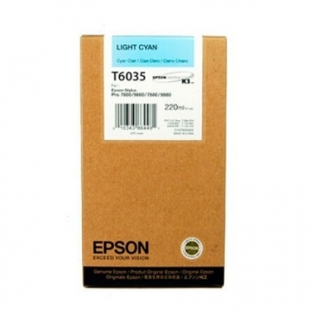 Cartus Cerneala Epson T6035 Light Cyan 220ml for Stylus Pro 7800, Stylus Pro 7880, Stylus Pro 9800, Stylus Pro 9880 C13T603500