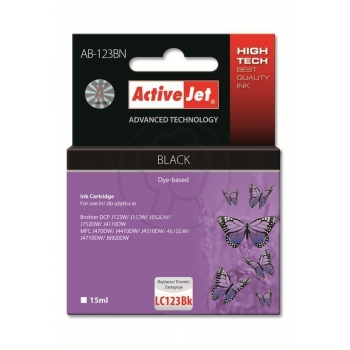 Ink ActiveJet AB-123BN | black | 15 ml | Brother LC123Bk, LC121Bk