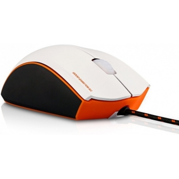 + 4000 DPI GAMING MOUSE WHITE W/ ORANGE AND BLACK IN