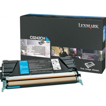 Cartus Toner Lexmark C5242CH Cyan 5000 pagini for C524, C524DN, C524DTN, C524N, C532DN, C532N