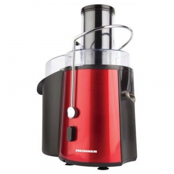 Storcator de fructe Heinner TurboMax 1000,Putere: 1000W, 2 viteze, Material: inox, Culoare rosu, Protectie motor: auto oprire, Recipient suc: 1L, recipient pulpa :2L, Tub larg de alimentare: 75mm