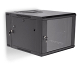 Rack Server Xcab XCAB-4U45WS 4U Wallmounted cabinet 19"/ 450mm, usa fata sticla securizata, inchidere cu cheie, RAL9005 negru
