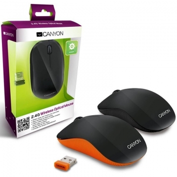 Mouse Wireless Canyon MSOW07 Optic 3 butoane 1000dpi USB Orange CNR-MSOW07O