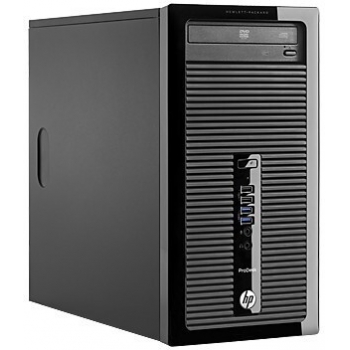 Desktop HP ProDesk 400 G2 MT,Intel Core i3-4160 (3.60GHz, 1600MHz, 3MB),video integrat Intel HD Graphics 4600, RAM 4GB DDR3 1600MHz (1x4GB), HDD 1TB 7200rpm, SuperMulti DVD+/-R/RW, LAN 10/100/1000, Porturi: Front 2xUSB3.0/Audio (Microphone, headphone) / B