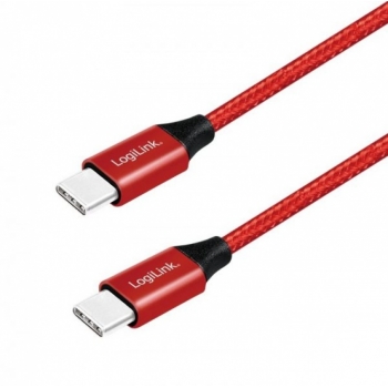 Cablu de date Logilink CU0156, USB-C - USB-C, 1m, Rosu