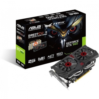 Placa Video Asus STRIX nVidia GeForce GTX 960 2GB GDDR5 128 bit PCI-E x16 3.0 HDMI, DVI, DisplayPort STRIX-GTX960-DC2-2GD5 