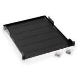 19" PERFORATED SHELF 1U/250MM LOAD.CAPACITY 15KG INTEGRATED HOLDERS BLACK (RAB-UP-250-A4)