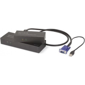 Belkin OmniView USB CAT5-Extension, KVM-Extender - Monitor: VGA, Keyboard / Mouse: USB, Audio: N / A, LAN: 100Base-TX, Resolution: 1 920x1440, Special features: KVM extender