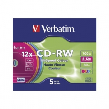 CD-RW VERBATIM 8-12X 700MB COL SLIM 43167