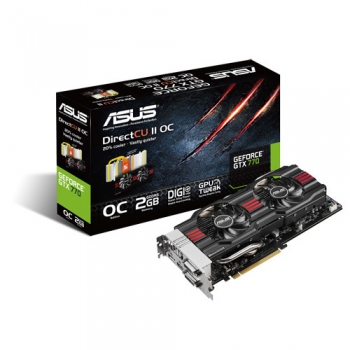 Placa Video Asus nVidia GeForce GTX 770 DirectCU II OC 2GB GDDR5 256bit PCI-E x16 3.0 HDMI 2xDVI DisplayPort GTX770-DC2OC-2GD5