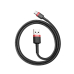 Cablu alimentare si date Baseus Cafule, Fast Charging pentru smartphone, USB la USB Type-C 3A, 1m, rosu-negru CATKLF-B91