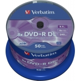 DVD+R Verbatim Dual Layer 8.5GB 8X 50PK SPINDLE 43758