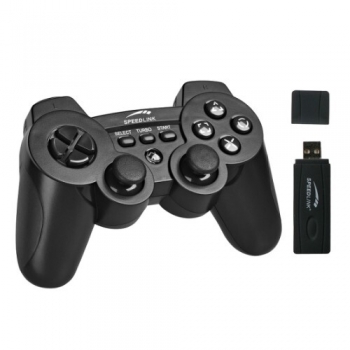 Gamepad Wireless SpeedLink Strike3 18 butoane 2 anaolg stick comaptibil PS3 PC SL-4443-SBK