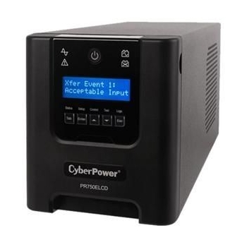 UPS CyberPower PR750ELCD, Line-Interactive 750VA / 675W 230V 50/60Hz, factor de putere 0.9, afisaj LCD, AVR, forma tensiune aproximativ sinus, iesire 6 x prize IEC C13, autonomie 12 minute la 50% sarcina, garantie 24 luni.
