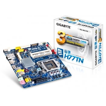 Placa de baza Gigabyte H77TN Socket 1155 Chipset Intel H77 2x SODIMM DDR3 1x PCI-E x4 HDMI DisplayPort 4x USB 3.0 MiniITX