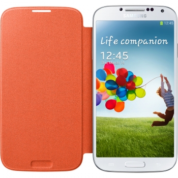 Husa Samsung Flip Cover pentru i9505 Galaxy S IV Orange EF-FI950BOEGWW