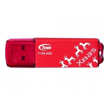 Memorie USB Team Group F108 8GB USB 2.0 Red Winter TG008GF108RX