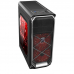 Carcasa Floston RED BARS, fara sursa, Middle tower, Negru/Rosu