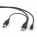 Cablu USB2.0 dual - Mini USB Gembird 1.8m CCP-USB22-AM5P-3