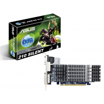 Placa Video Asus nVidia GeForce 210 1GB GDDR3 64bit PCI-E x16 2.0 HDMI DVI VGA EN210 SILENT/DI/1GD3/V2(LP)