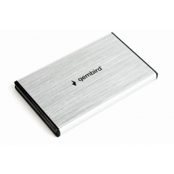 Gembird HDD/SSD enclosure for 2.5'' SATA - USB 3.0, brushed aluminium, silver [C7479851]