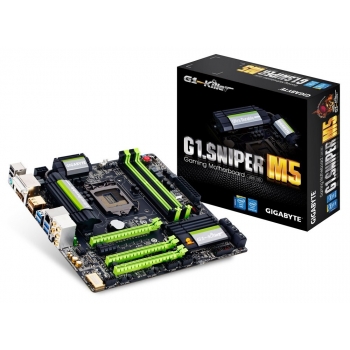 Placa de baza Gigabyte G1.Sniper M5 Socket 1150 Chipset Intel Z87 4x DIMM DDR3 3x PCI-E x16 3.0 1x PCI-E x1 HDMI DVI DP 4x USB 3.0 MicroATX
