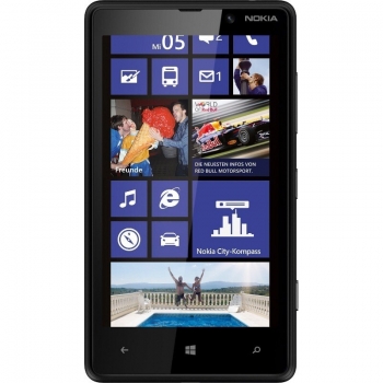 Telefon Mobil Nokia Lumia 820 Black 3G 4G 4.3" 480 x 800 AMOLED Krait Dual Core 1.5GHz memorie interna 8GB Windows 8 Phone NOK820BLK