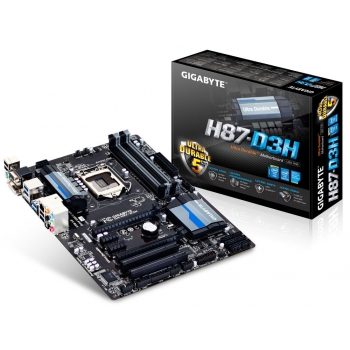 Placa de baza Gigabyte H87-D3H Socket 1150 Chipset Intel H87 4x DIMM DDR3 2x PCI-E x16 3.0 2x PCI-E x1 2x PCI HDMI DVI VGA 4x USB 3.0 ATX 