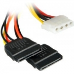 Cablu alimentare MOLEX- 2x SATA F/M, 4World,15cm 06858