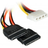 Cablu alimentare MOLEX- 2x SATA F/M, 4World,15cm 06858