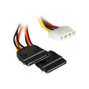 Cablu alimentare MOLEX- 2x SATA F/M, 4World,15cm 06858