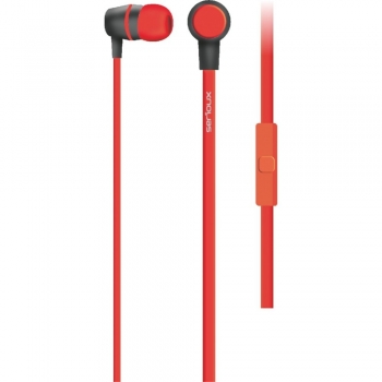 Casti cu microfon Serioux, in-ear, buton on/off, frecventa 18-20KHz, sensitivitate 116dB, impedanta 32Ohm, cablu 1.2m, jack 3.5mm, culoare rosu