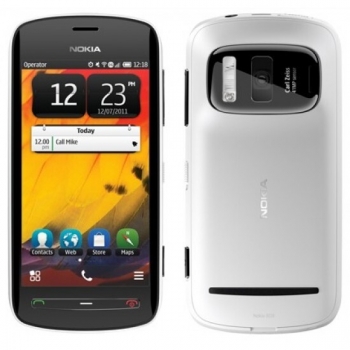 Telefon Mobil Nokia 808 PureView White Camera foto 41MP 3G 4" 360 x 640 Gorilla Glass ARM 11 1.3GHz memorie interna 16GB Simbian Nokia Belle OS NOK808WH