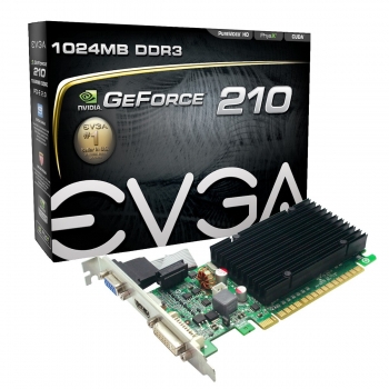 Placa Video EVGA nVidia GeForce 210 1GB GDDR3 64bit PCI-E x16 2.0 HDMI DVI VGA 02G-P3-2639-KR