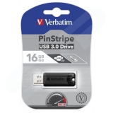Memorie USB Verbatim PinStripe 16GB USB 3.0 Black 49316