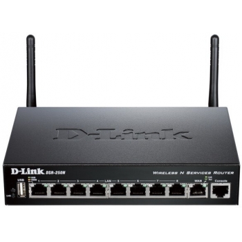 Router Wireless N D-Link DSR-250N 45Mbps 8xLAN + 1xWAN + 1x USB