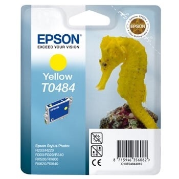 Cartus Cerneala Epson T0484 Yellow capacitate 400pagini for R200, R220, R300, R320, R340, RX500, RX600, RX620, C13T04844010