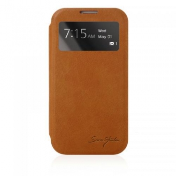 Husa Samsung Flip S-View pentru Samsung Galaxy S IV i9500 maro EF-CI950BAEGWW